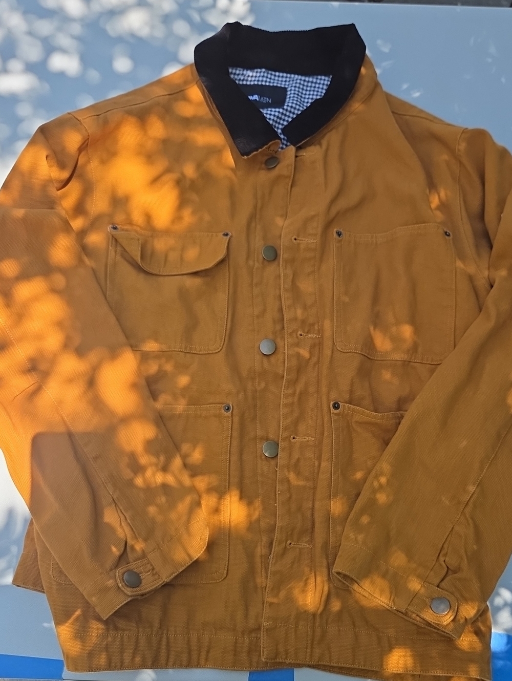 Men's Mustard Field Jacket with Contrast Collar